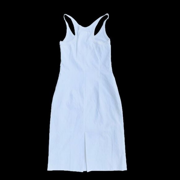 CALVIN KLEIN COLLECTION Made In Italy NWT White Cotton Spandex Bodycon Fitted Dr - Picture 6 of 16